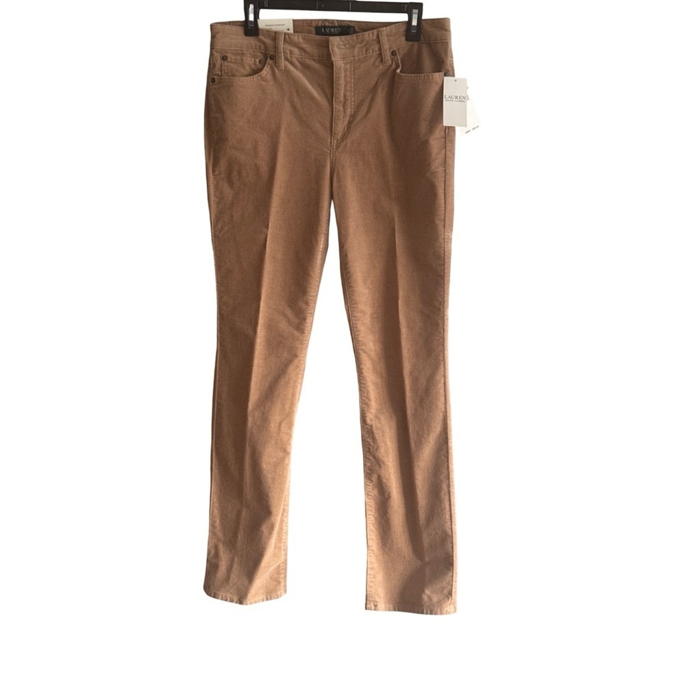 Lauren Ralph Lauren Straight Leg Pants in Camel Brown